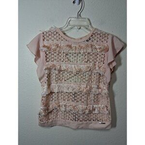 ITOO Blouse Y2K Trendy Boho Party Business Casual Pink Size Medium